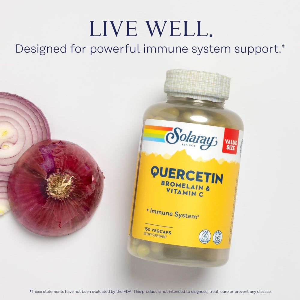 SOLARAY lista de ingredientes destacando quercetina bromelina vitamina C