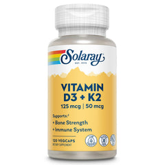 SOLARAY frasco delantero mostrando 120 VegCaps y concentraciones por porción