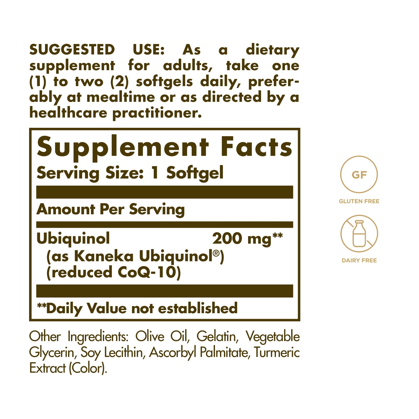 Solgar ubiquinol primer plano de cápsula mostrando textura aceiteada