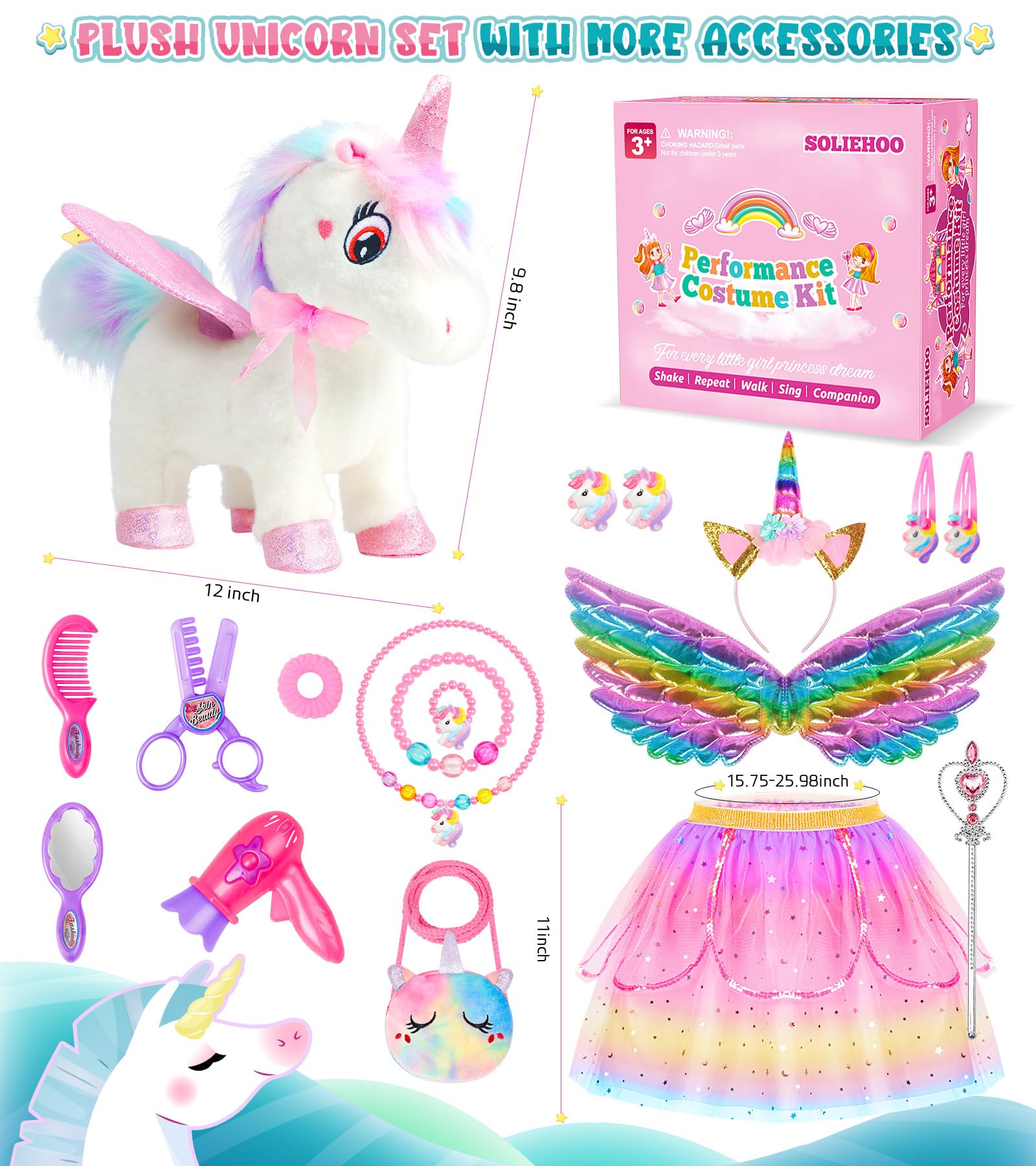 SOLIEHOO conjunto de falda y joyas, múltiples accesorios para vestir y crear estilos
