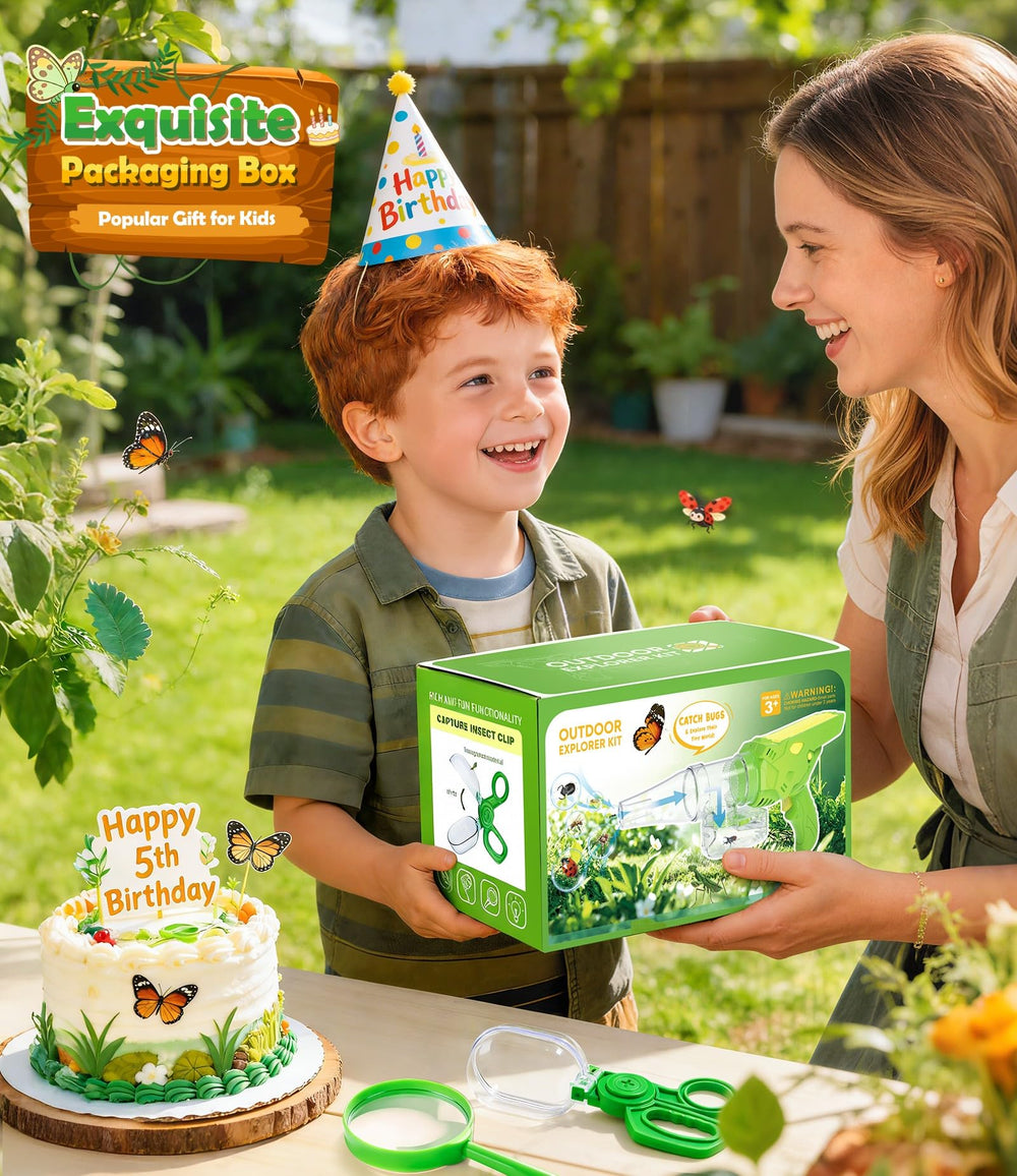 SOLIEHOO uso en jardín con niño explorando insectos con supervisión