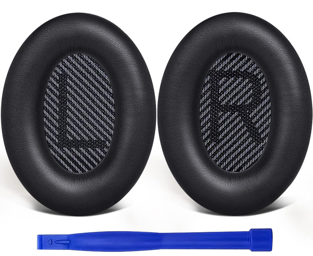 SoloWIT earpads frontal y empaque mostrando repuesto y beneficios de renovación