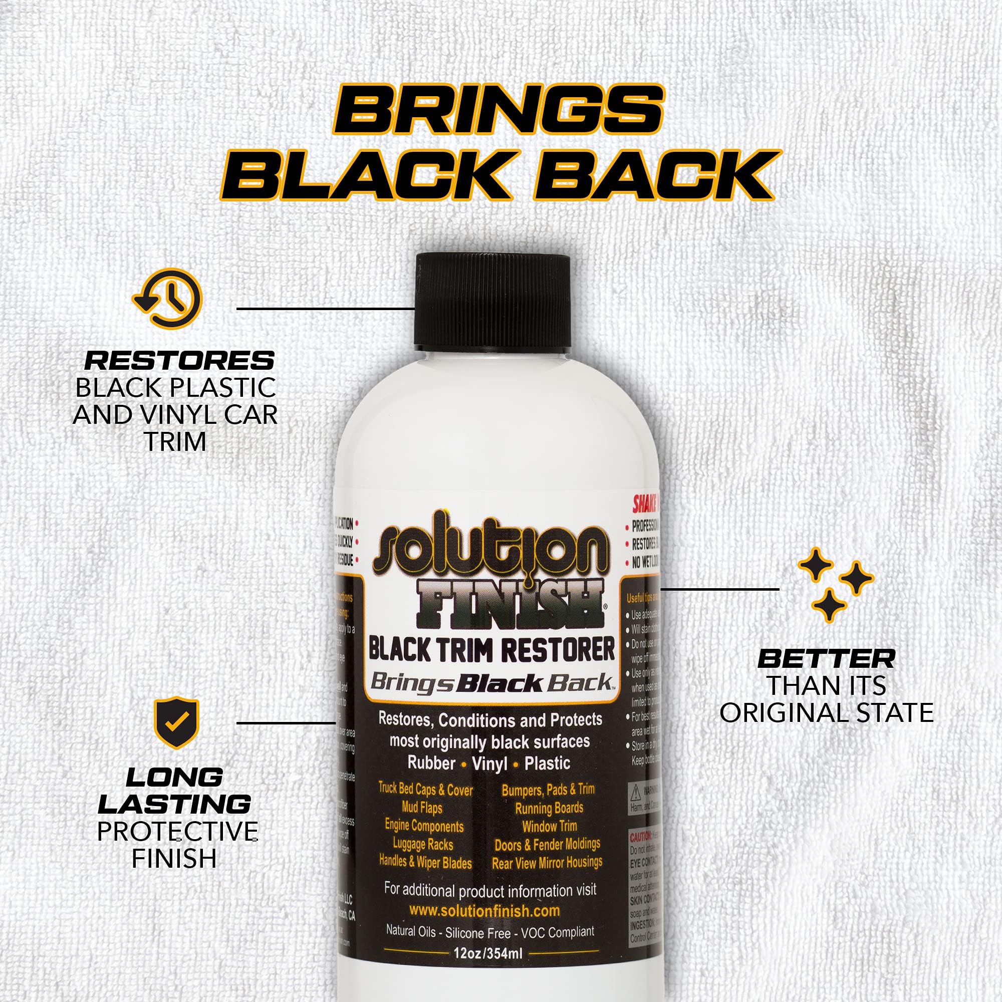 Solution Finish textura del producto en paño mostrando fácil aplicación