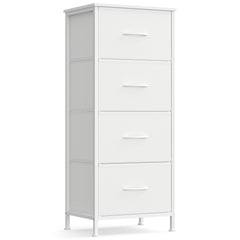 SONGMICS cómoda frontal en blanco nube mostrando 4 cajones y diseño moderno