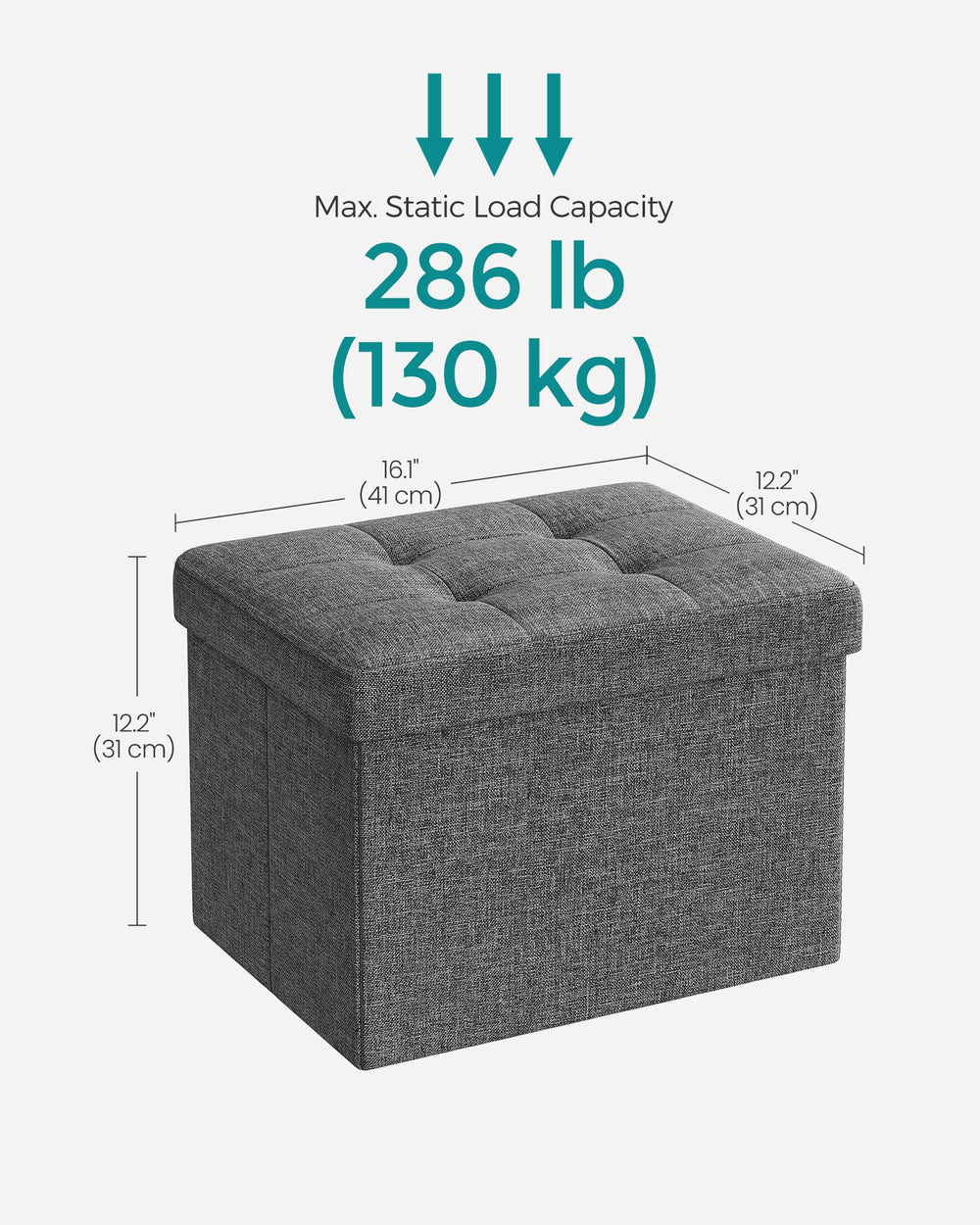 SONGMICS comparación de tamaño junto a una silla, escala clara