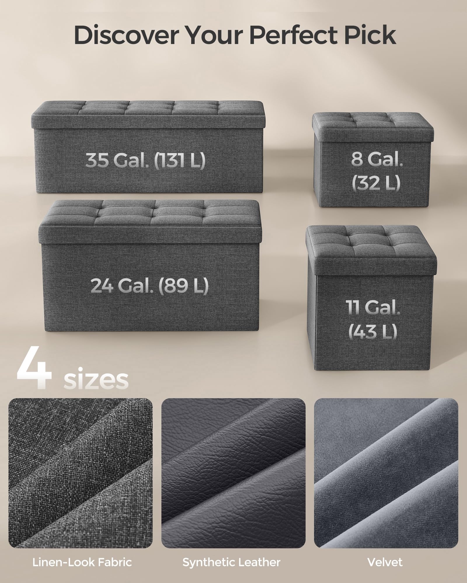 SONGMICS plegado y guardado bajo cama, ahorro de espacio visible