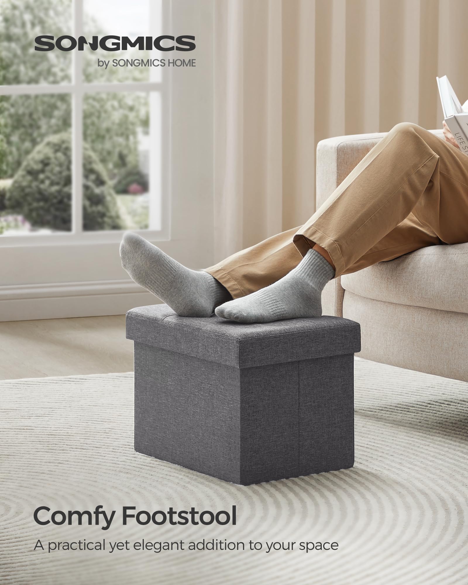 SONGMICS detalle de tejido similar a lino que aporta elegancia