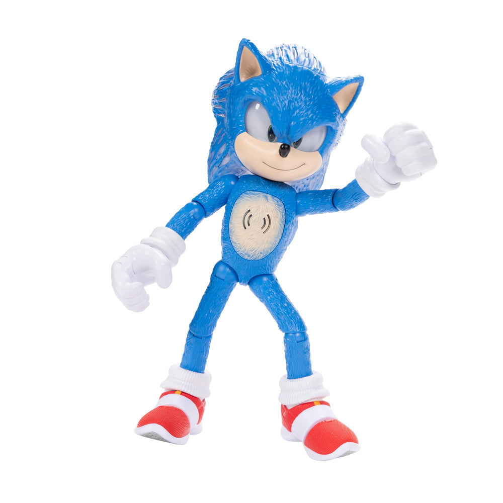 Sonic The Hedgehog comparación de escala junto a regla, tamaño claro