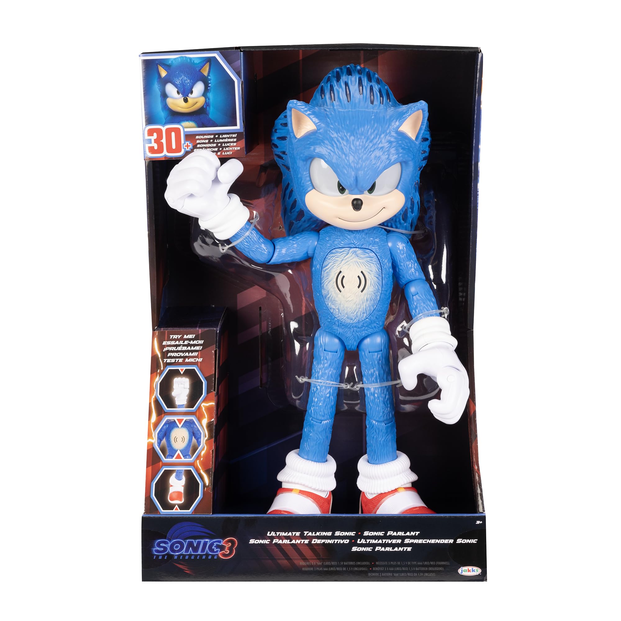 Sonic The Hedgehog ojos iluminados, efecto visual llamativo