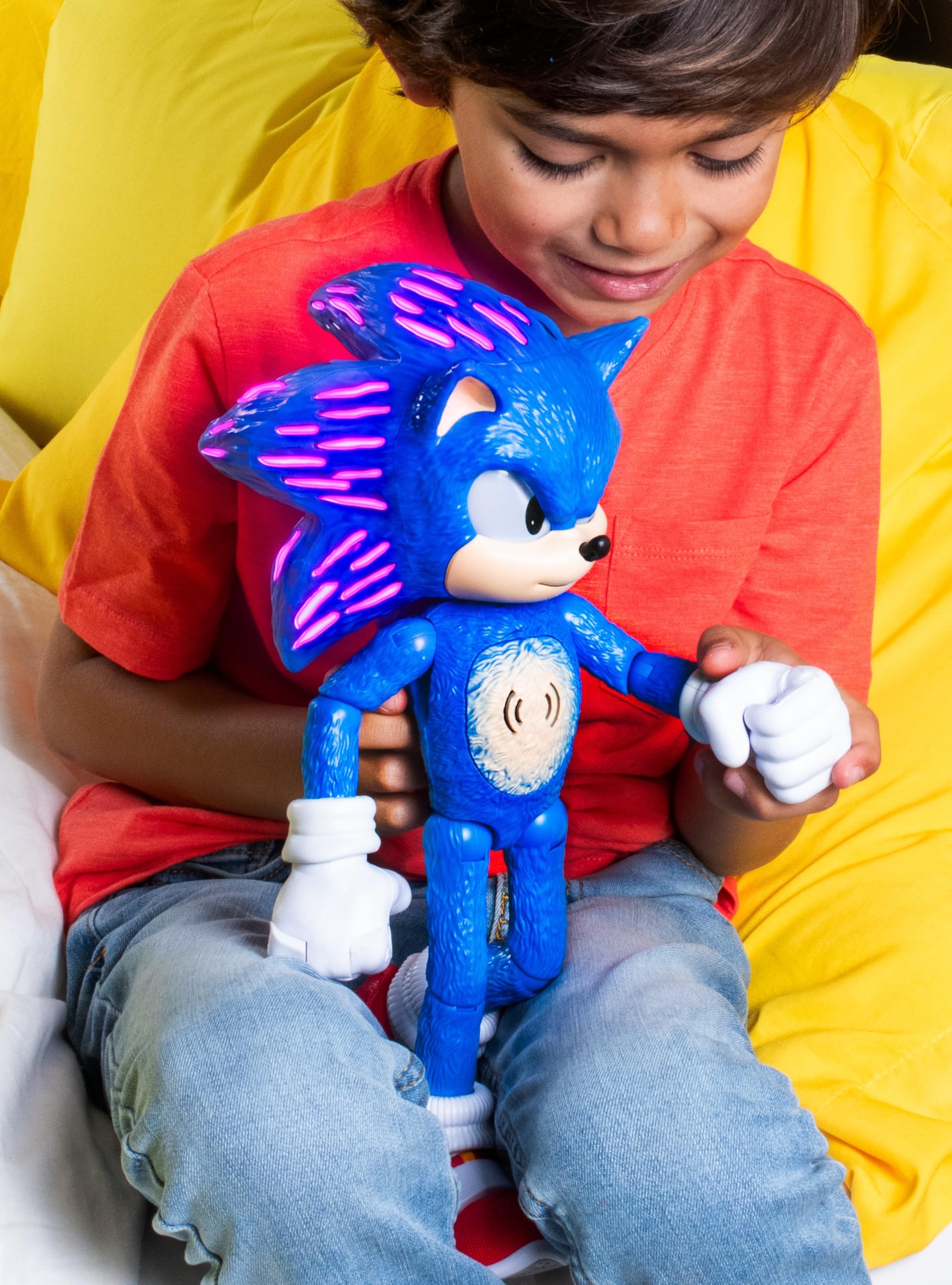 Sonic The Hedgehog detalle de textura del pelaje, acabado cinematográfico