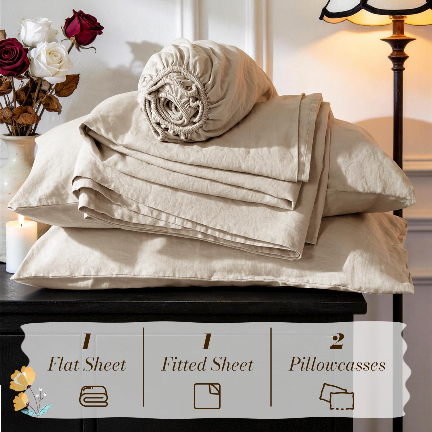 SONORO KATE bedroom lifestyle styled setting showing comfortable, natural aesthetic