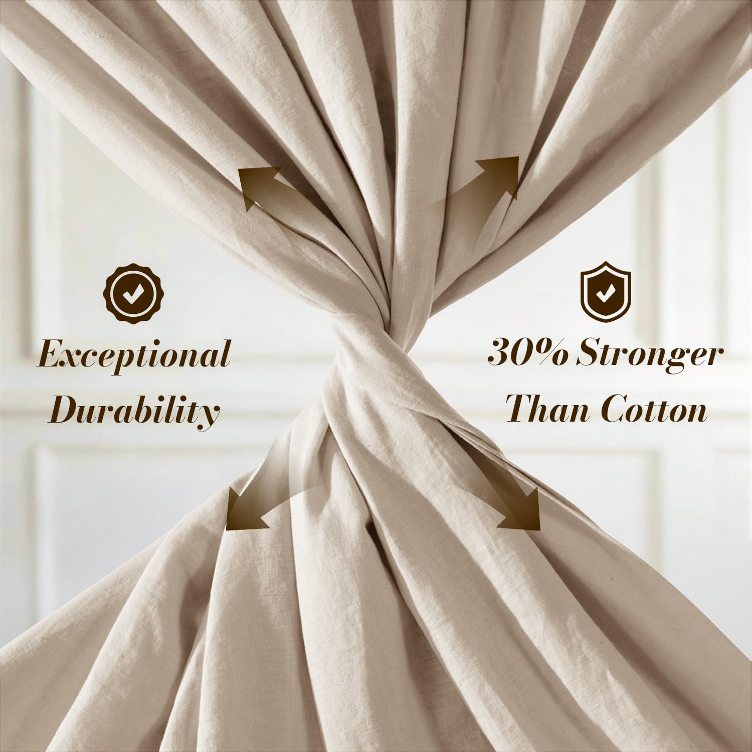 SONORO KATE flat sheet draped over bed showing generous size and relaxed look