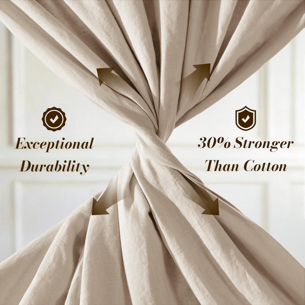 SONORO KATE flat sheet draped over bed showing generous size and relaxed look