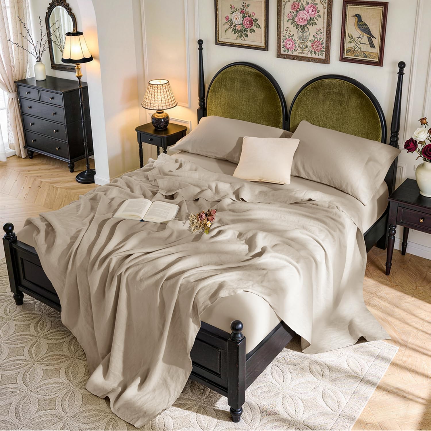 SONORO KATE king set front packaging showing natural linen and contents for clarity
