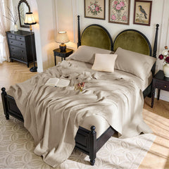 SONORO KATE king set front packaging showing natural linen and contents for clarity
