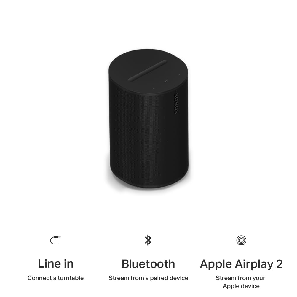 Sonos Era 100 SL etiqueta y logo, demostrando autenticidad y diseño Sonos