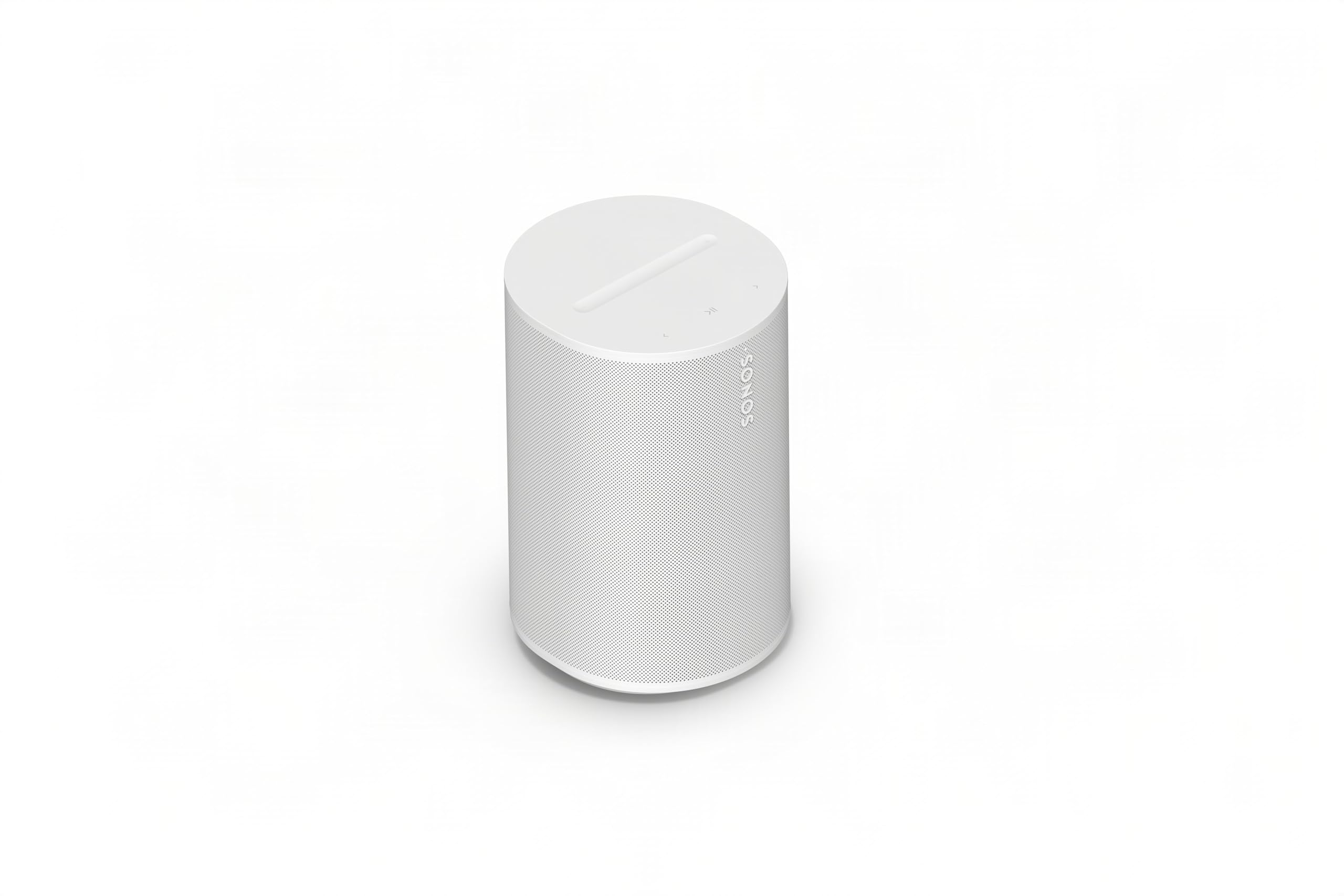Sonos Era 100 SL frontal mostrando diseño compacto y acabado blanco, mejora estética