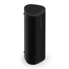 Sonos Roam 2 frontal en negro mostrando diseño portátil y claridad sonora