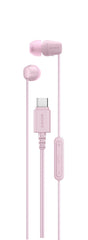 Sony IER-EX15C vista frontal rosa mostrando diseño compacto y conector USB-C
