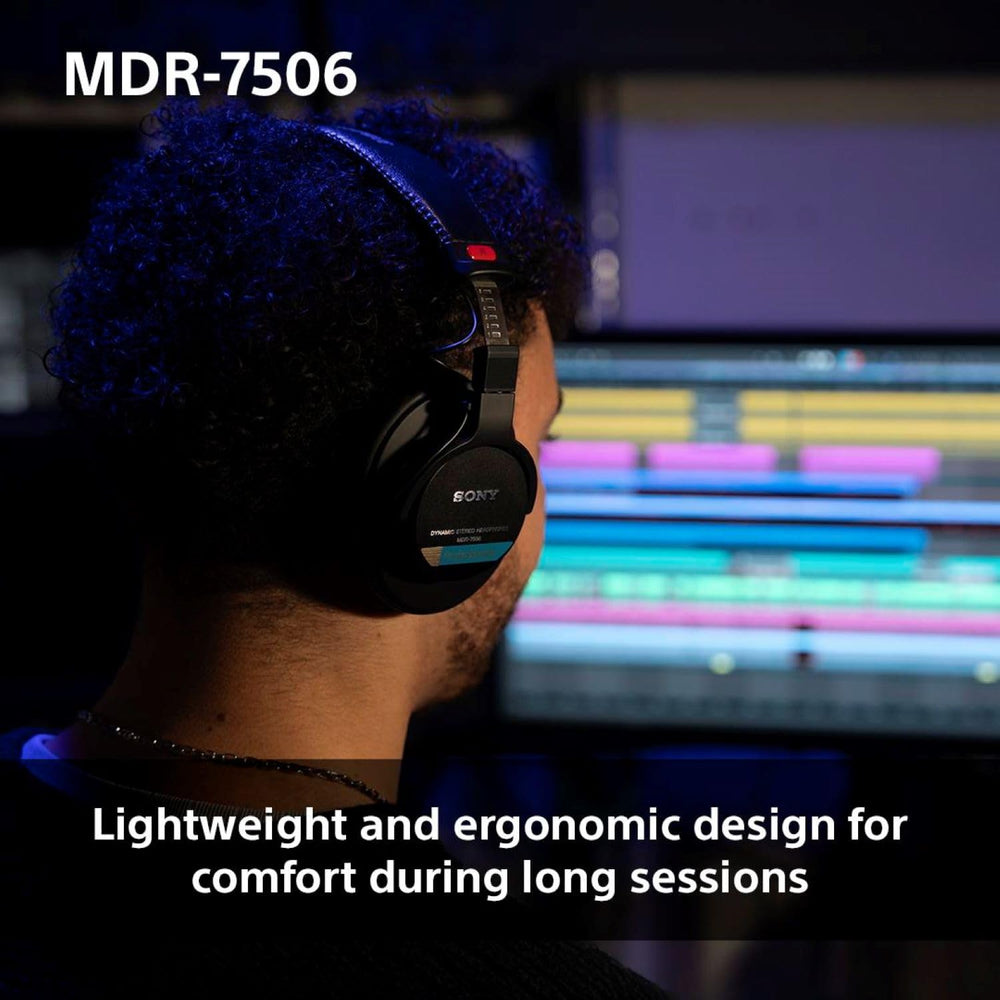 Sony MDR7506 en uso en estudio mostrando monitorización precisa Sony