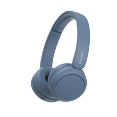 Sony WH-CH520 vista frontal azul, diseño ligero y estilizado