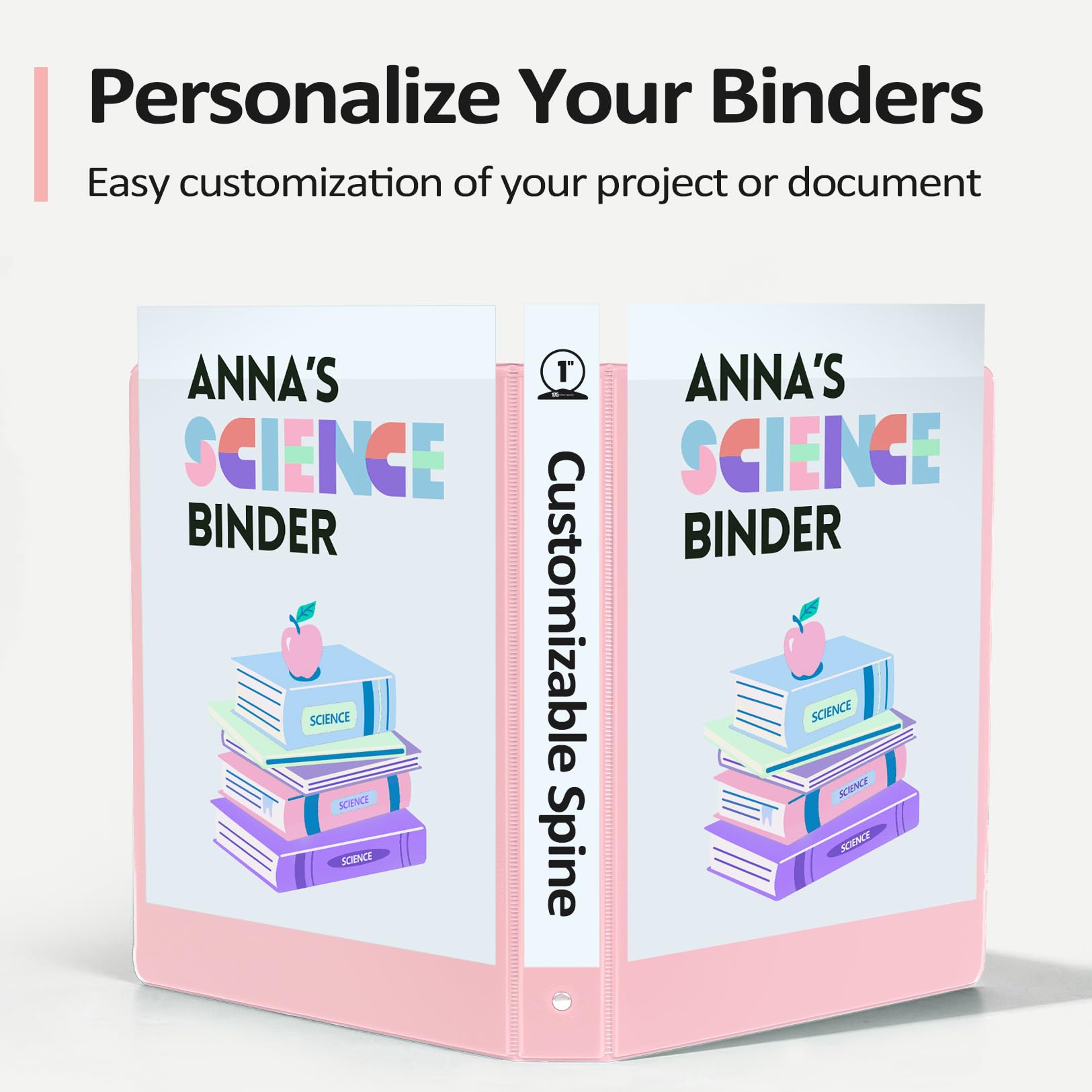 Sooez BinderX abierta con 200 hojas para demostrar capacidad