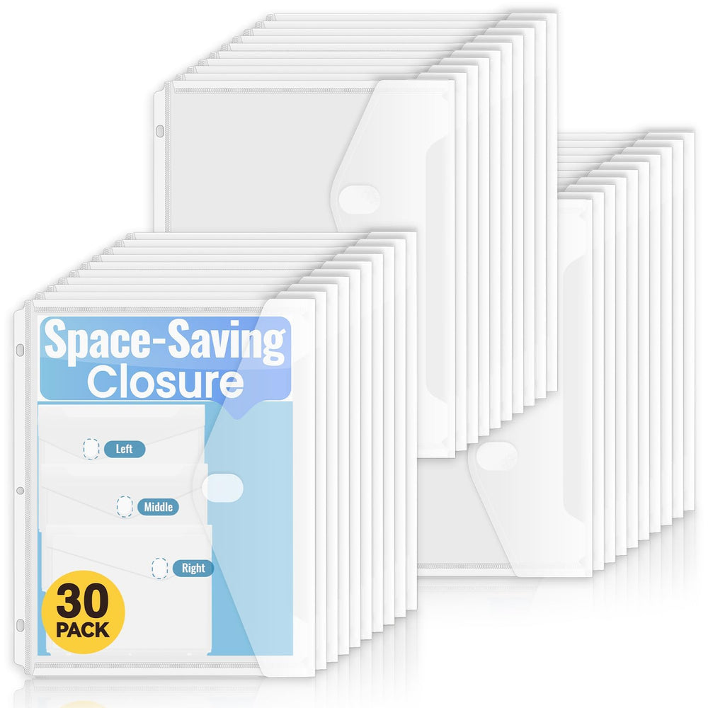 Sooez vista frontal del pack de 30 fundas protege documentos
