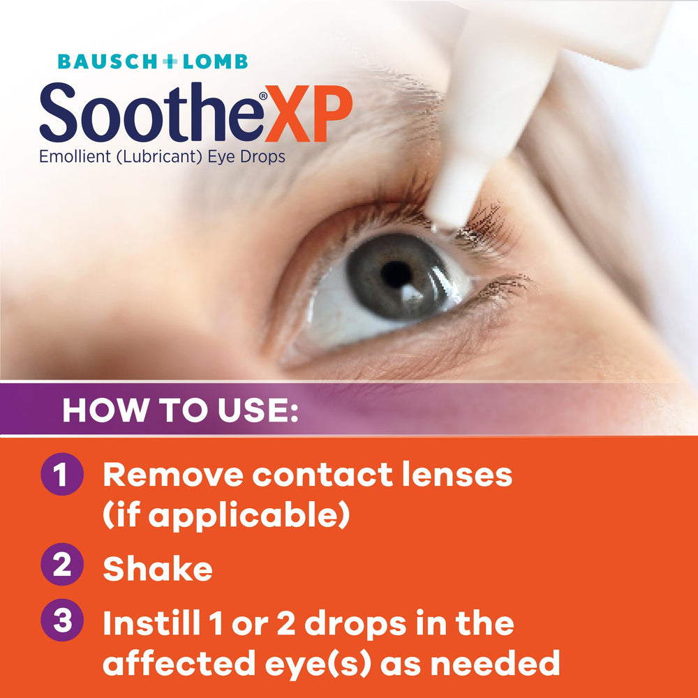 Soothe XP label closeup displaying RESTORYL oil formula information
