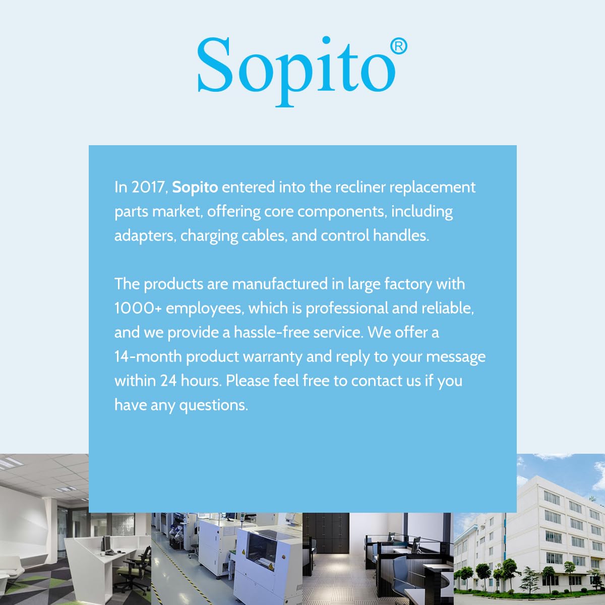 Sopito etiqueta técnica y carcasa mostrando control de calidad