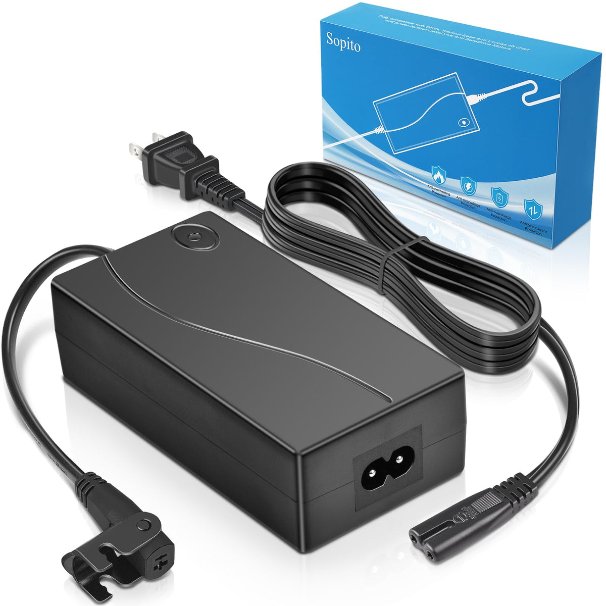 Sopito adaptador frontal mostrando diseño compacto y confiable