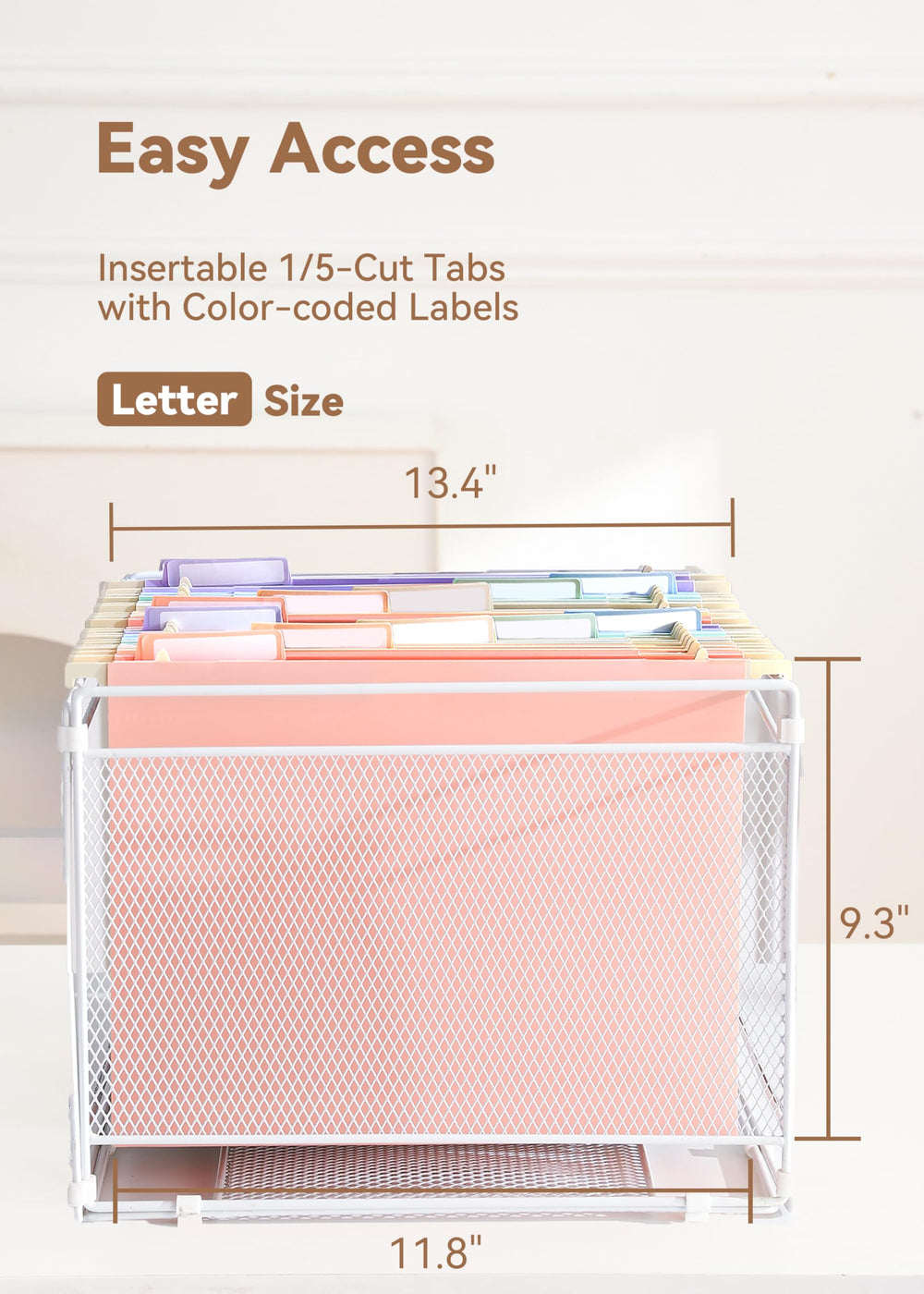 SortRax insertable 1/5-cut tab close-up with label showing fast identification