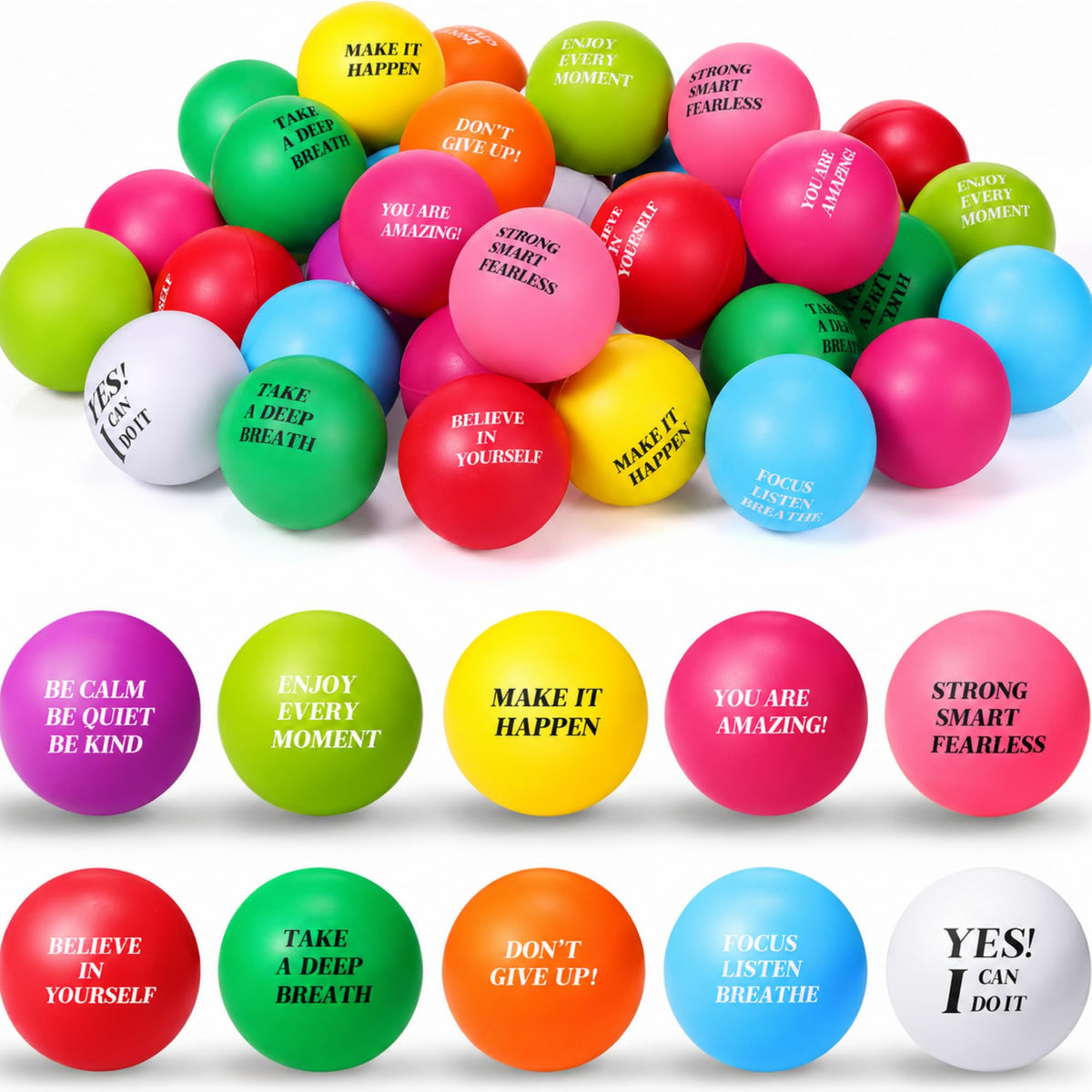 Sotiff vista frontal del paquete con 100 pelotas que transmite variedad y valor