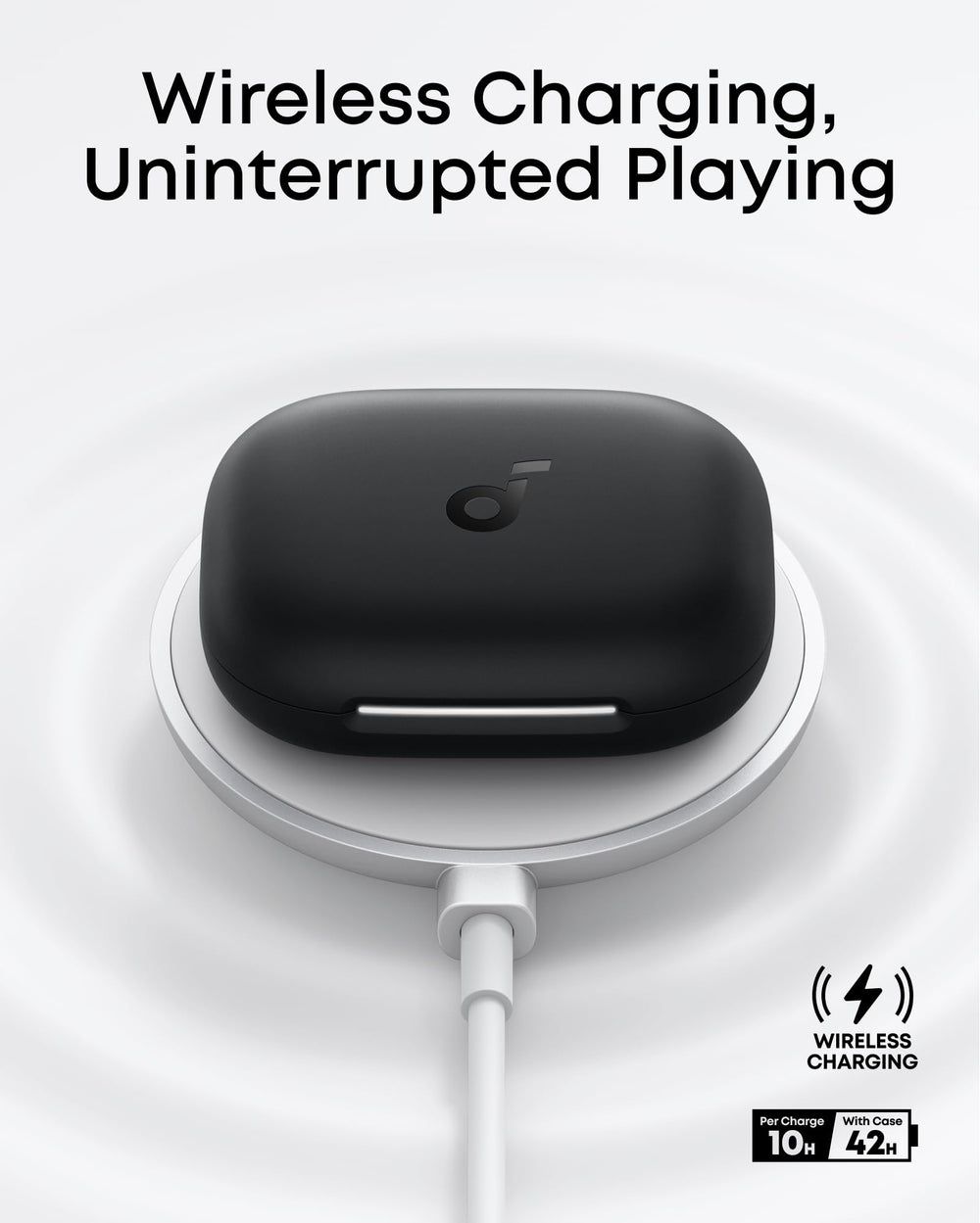 Soundcore Aerofit 2 close-up del driver BassTurbo que refuerza graves