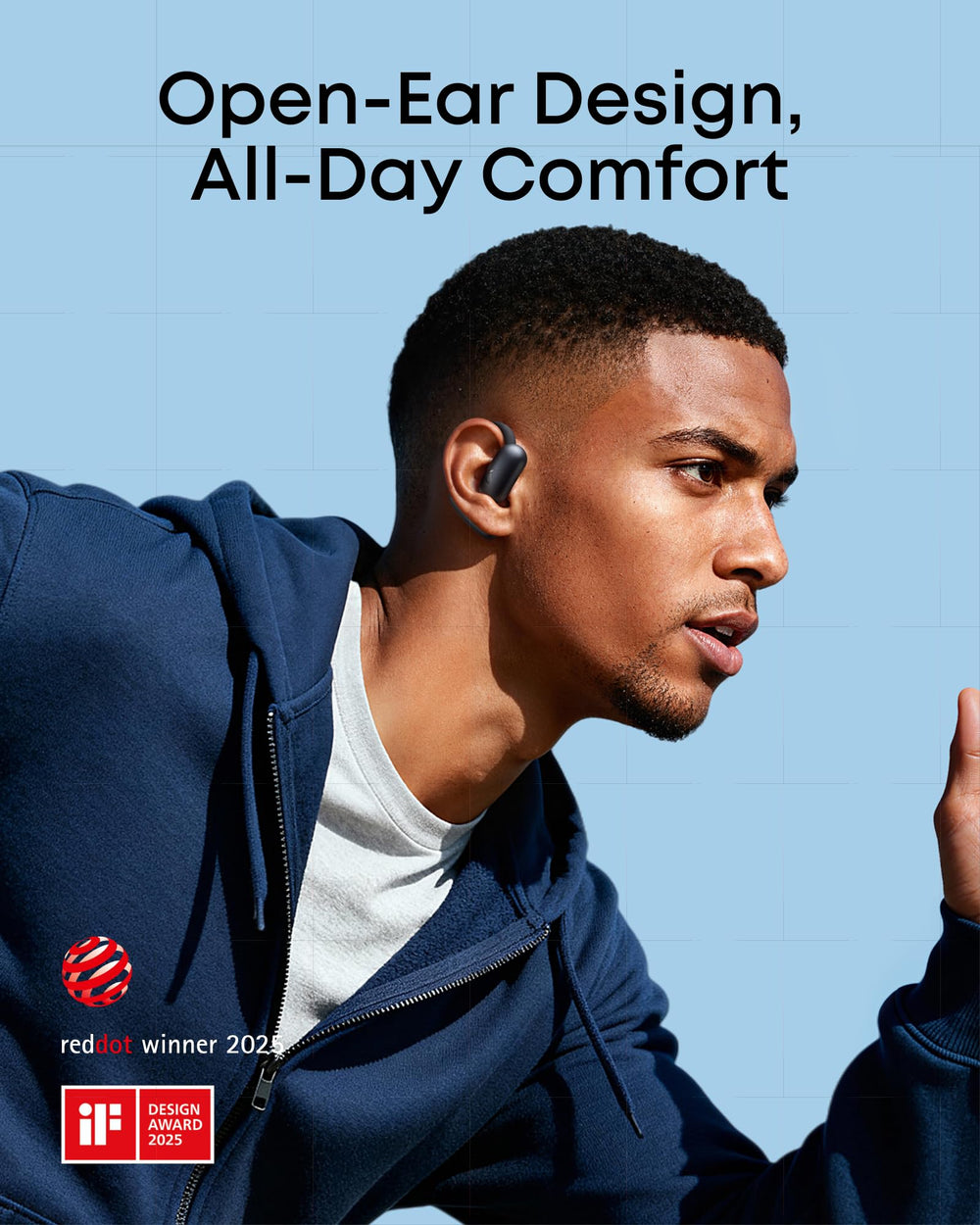 Soundcore Aerofit 2 detalle de textura y ganchos ajustables para confort