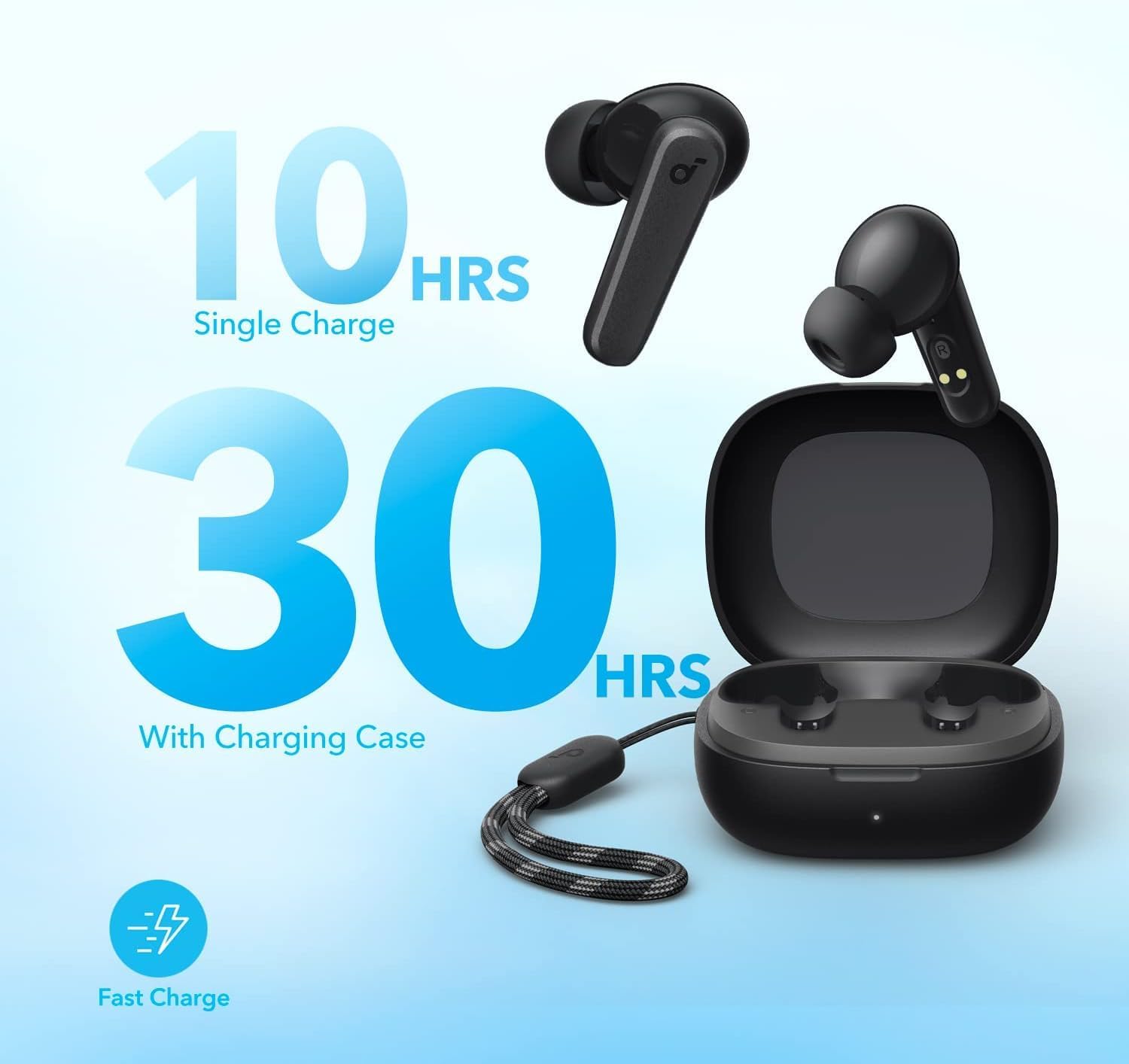 Soundcore P20i estuche con cordón listo para colgar y llevar
