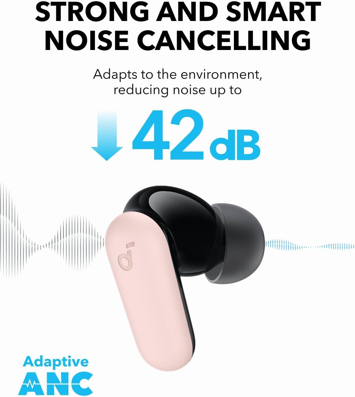 Soundcore P30i auricular aislado mostrando la boquilla y control táctil