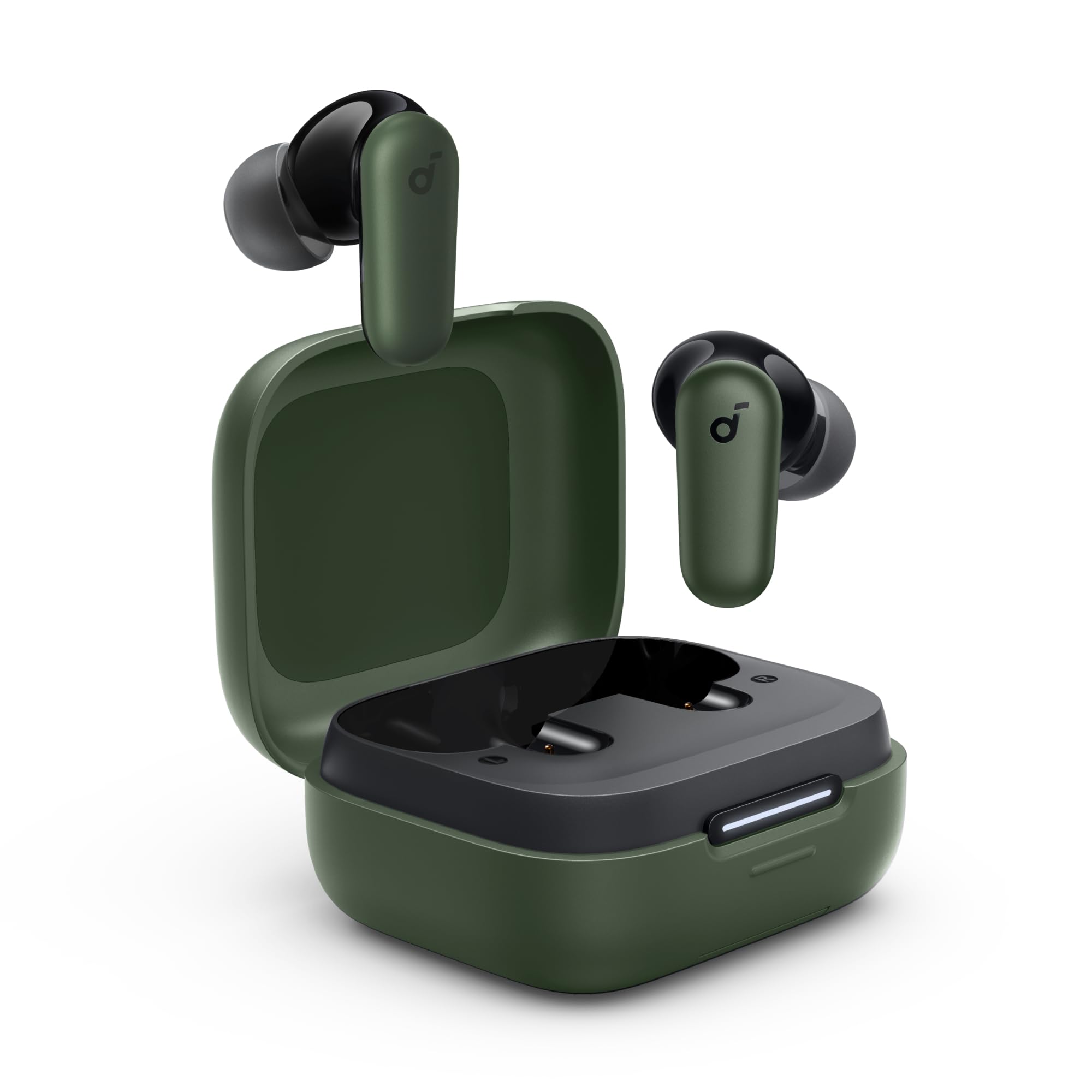 Soundcore P30i en mano para escala, compacto y fácil de transportar