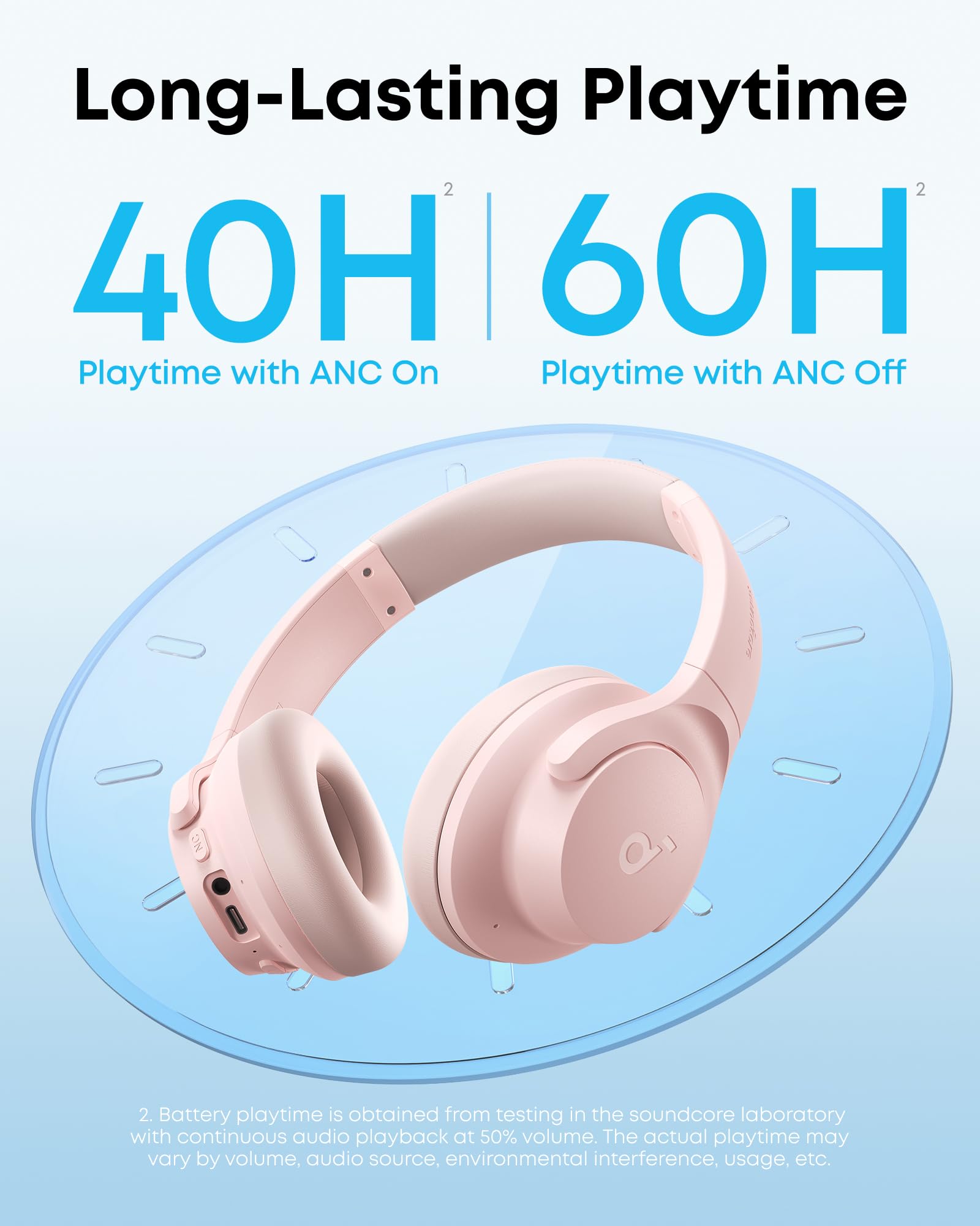 Soundcore Q20i cable AUX incluido para audio Hi-Res por cable