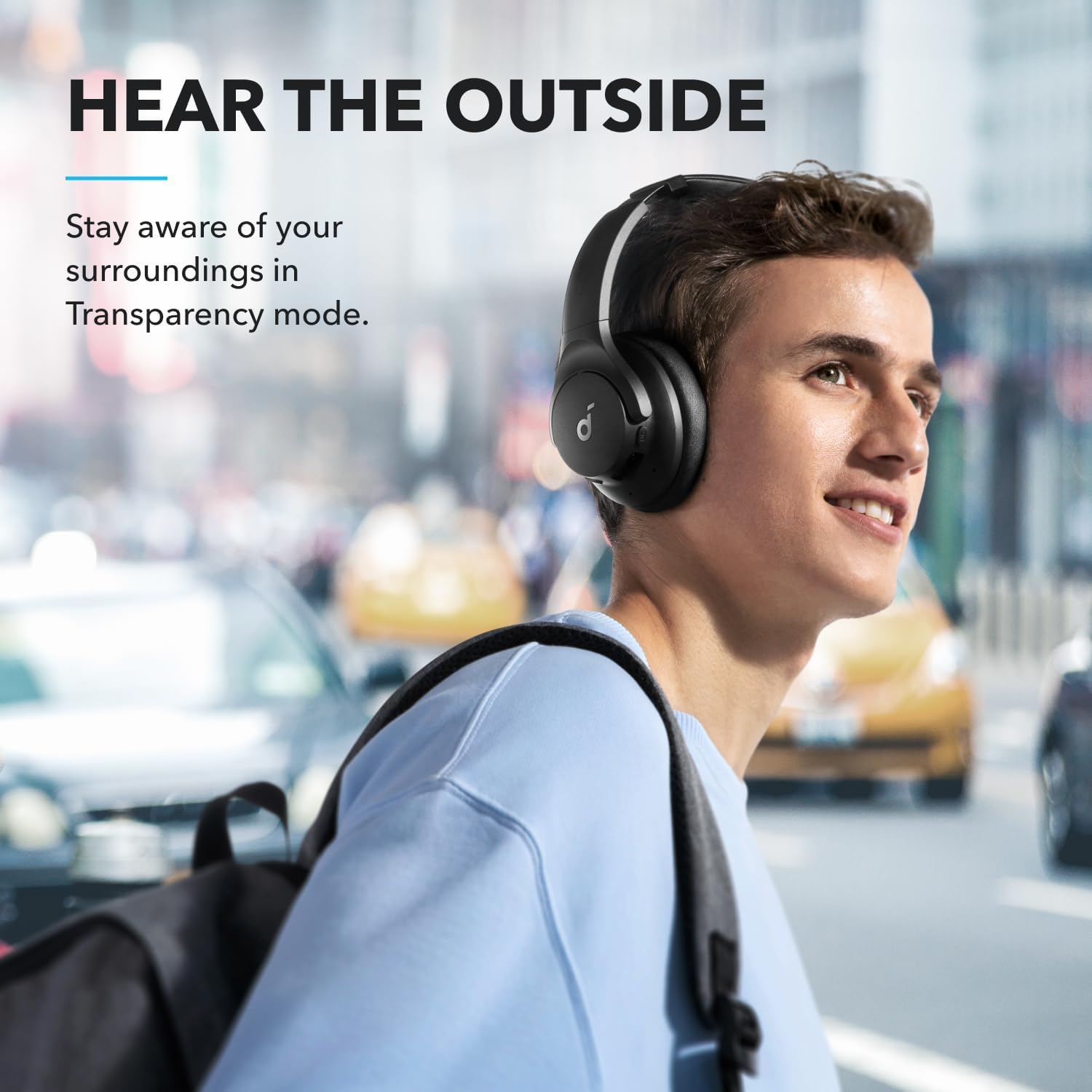 Soundcore Q20i controles en copa para gestionar llamadas y música