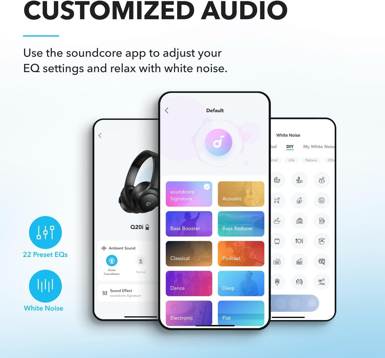 Soundcore Q20i usado en tren mostrando cancelación de ruido efectiva