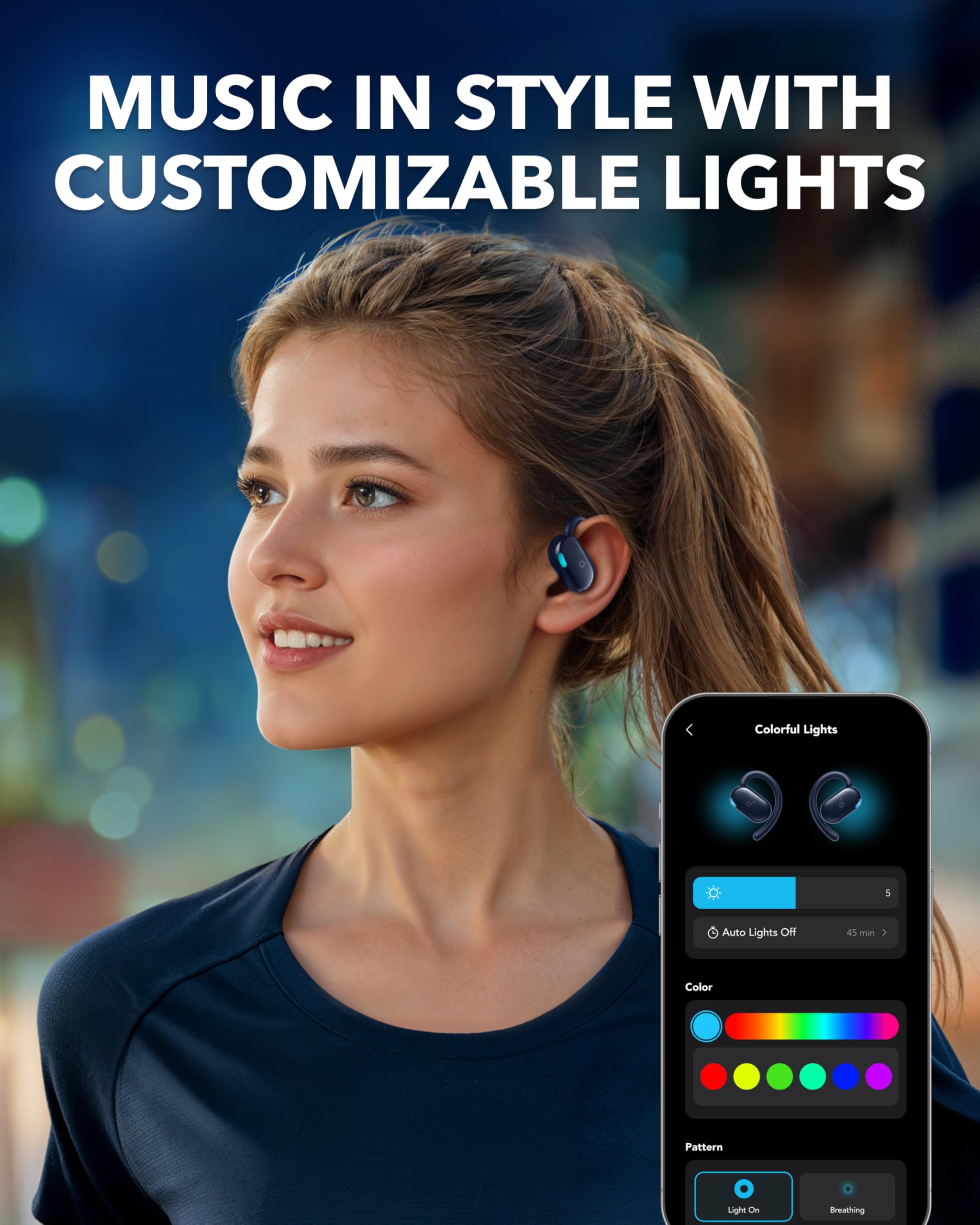 Soundcore V20i primer plano de los cuatro micrófonos para llamadas claras