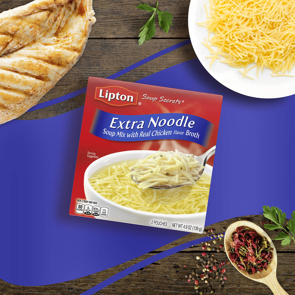 SOUP SECRETS Lipton comparación de tamaño del paquete para almacenar fácil