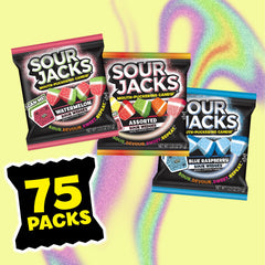Sour Jacks cuñas mostrando textura masticable y recubrimiento ácido visible