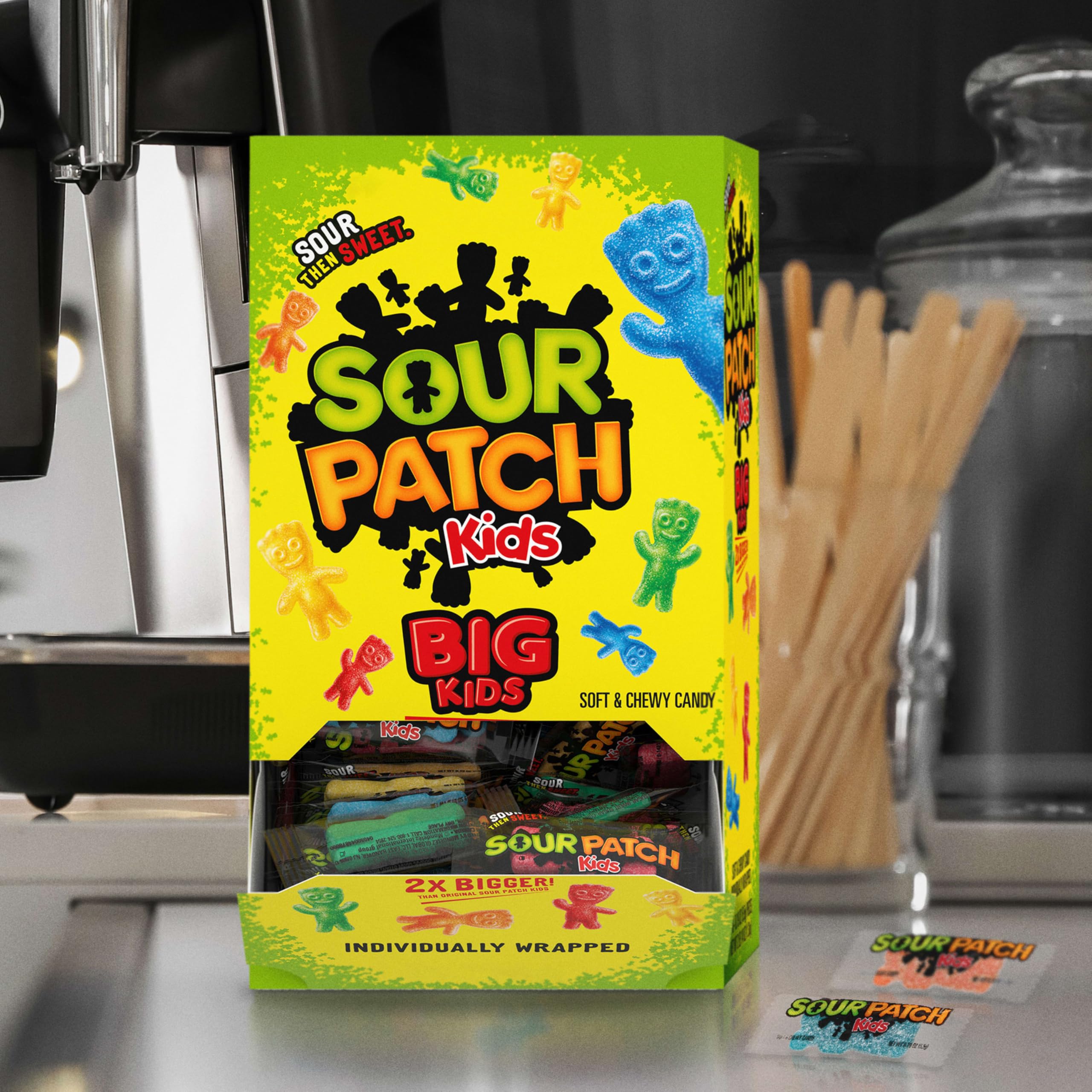 Sour Patch Kids cierre del empaque mostrando conservación y frescura