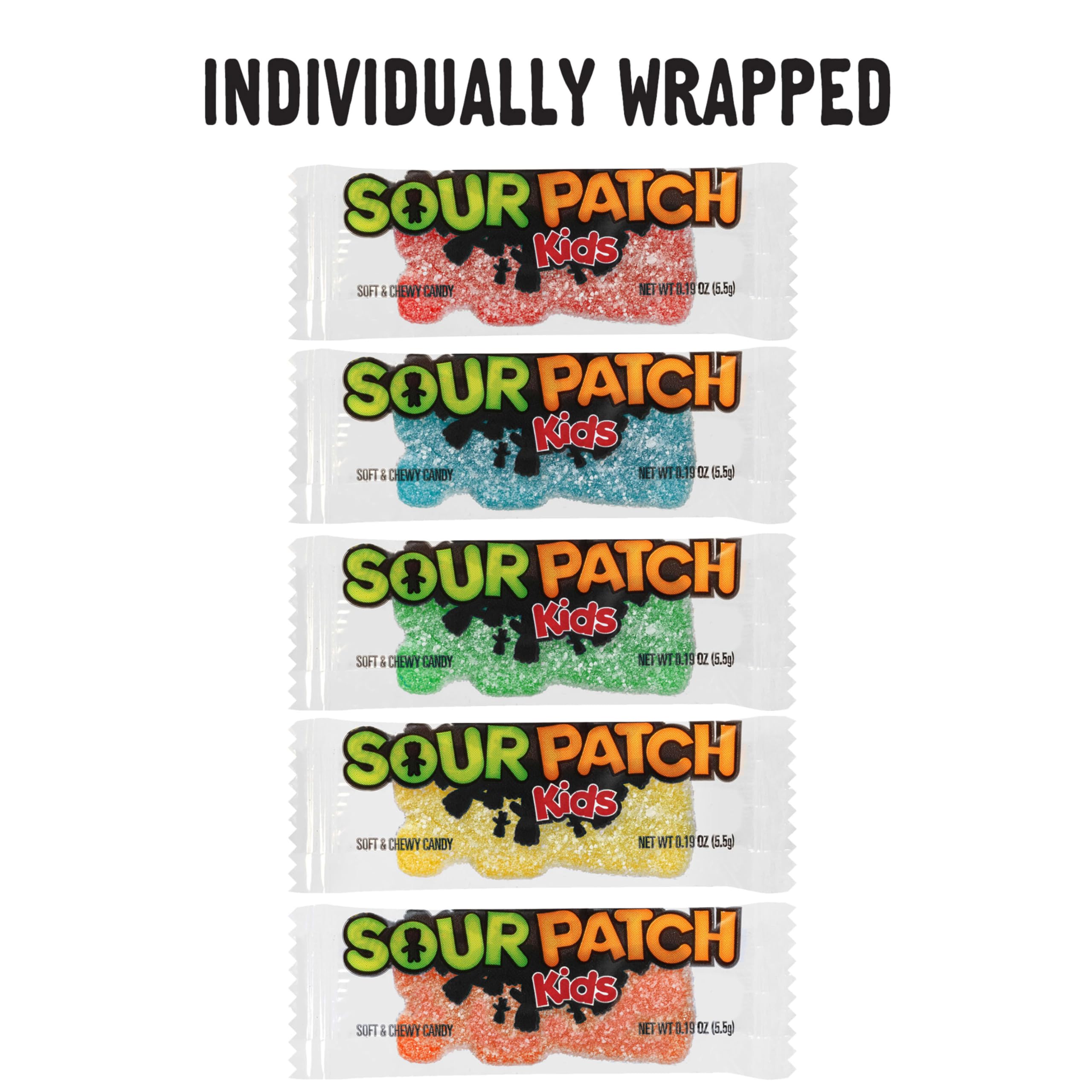 Sour Patch Kids envoltorios individuales listos para repartir en eventos