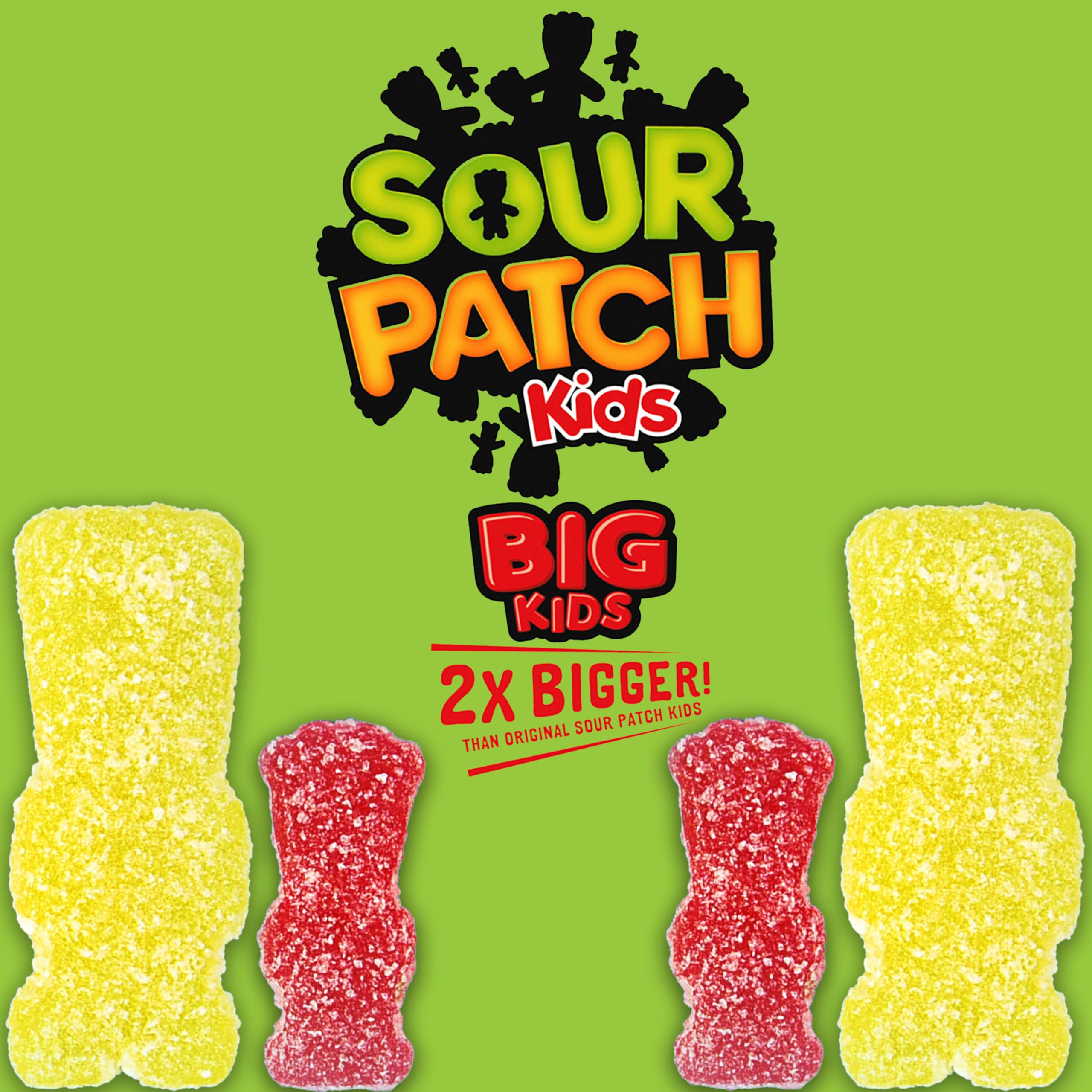 Sour Patch Kids variedad de colores y sabores frutales en mano abierta