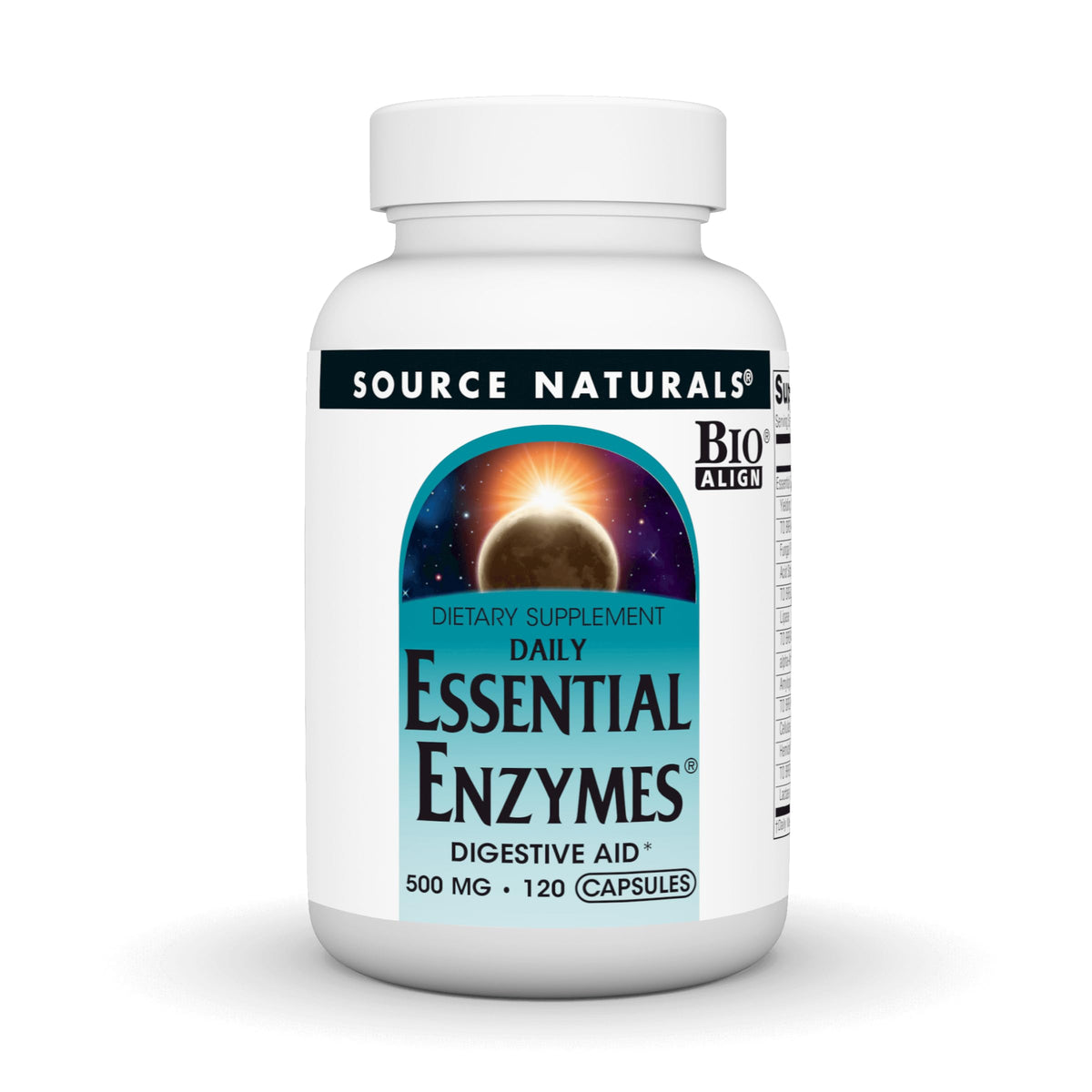 Source Naturals frente del empaque que muestra nombre y tamaño del envase, claridad informativa