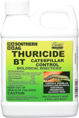 Southern Ag Thuricide botella frontal mostrando volumen y uso seguro