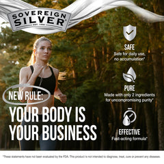 Sovereign Silver vidrio ámbar protegiendo la fórmula contra la luz