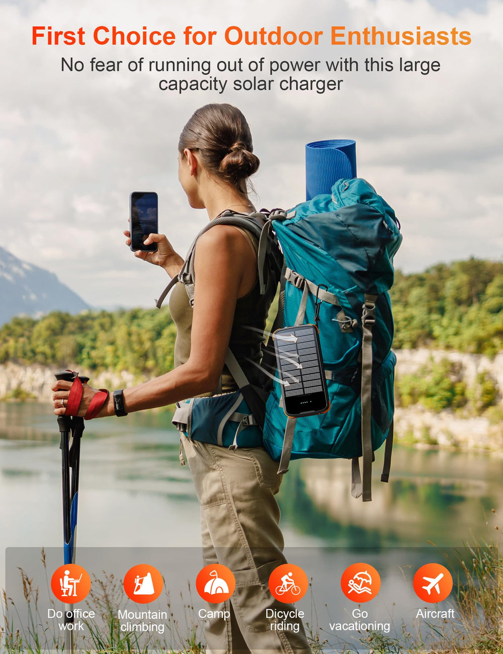 SOXONO paquete completo con cable Type‑C manual y el power bank listo para usar
